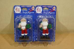 2 Elf on the Shelf Holiday Santa Figurines