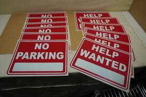 No Parking and Help Wanted Signs