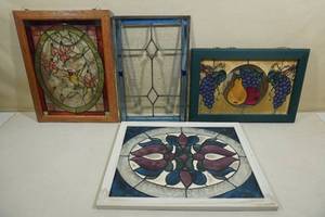 4 Stained Glass Panels
