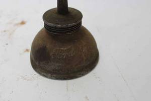 lot 37 image: 2 Ford Script Oil Cans (One Missing Spout)