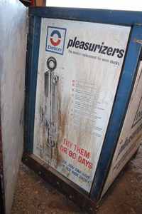 lot 71 image: AC Delco rolling cabinet, great graphics on three sides, contents in pictures included, 28x22x40