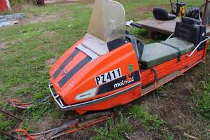 lot 87 image: 1971 Motoski Zephyr snowmobile, for parts or repair, motor turns over