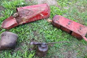 lot 92 image: Vintage Road Flares, Pump Cup, and an Oil Can