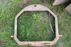 lot 98 image: Overland Car Parts, Radiator Shroud has rust on bottom, Two Hoods need freeing up