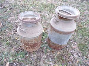 lot 80 image: Tall and Short Milk Cans