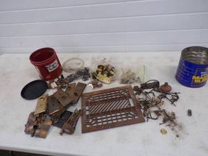lot 123 image: Vintage Hardware Door Knobs Floor Grate