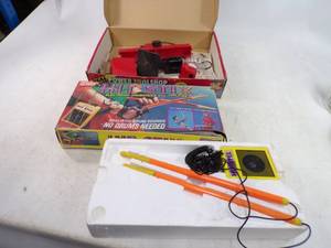 lot 34 image: Nasta Hit Stix Drum Set and Power Tool shop Kit By Tonka