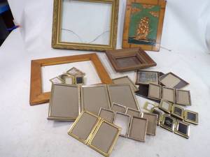 lot 44 image: Lot of Vintage Wooden and other Frames and Vintage Copper Artwork