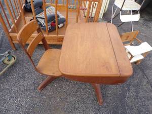 lot 28 image: Vintage School Desk ,Baby Playpen Stroller and More