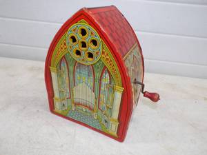 lot 25 image: RARE AWESOME J Chein Tin Church Organ Music Box