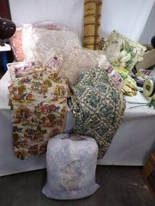 lot 99 image: Lot of Super cool vintage Retro Mid Century Curtains pillows Shams Comforters and More