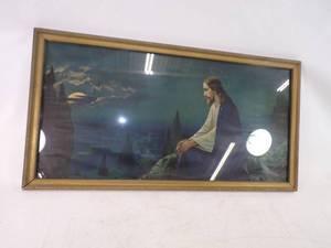 lot 183 image: Very Desirable Vintage Jesus Lithograph Picture