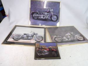 lot 231 image: Framed Harley Davison Pictures