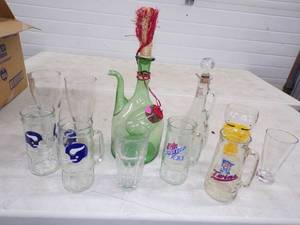 lot 266 image: Sweet Collections of Beer Glasses and Wine Decanter