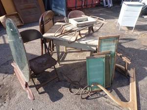 lot 275 image: Vintage Mirror, Antique Sled and more