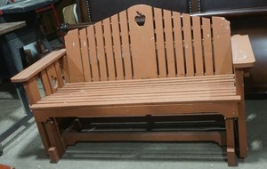 lot 174 image: Wooden Gliding Bench 56 wide