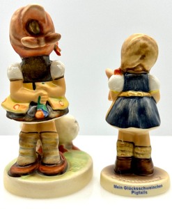 lot 133 image: GOEBEL M.I. HUMMEL Goose Girl and Pigtails Club Figurines