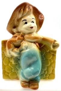 lot 154 image: Vintage Lot of Colorful Small Planters including a Cowboy, SHAWNEE Ducks and a MORTON POTTERY Rabbit
