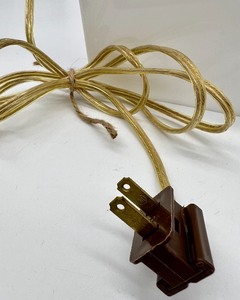 lot 156 image: Vintage Pair of Glass and Gold Lamps with New Wiring