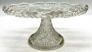 lot 157 image: Vintage Crystal Cake Plate, Bridal Basket and ARTHUR COURT Metal Fish Plate
