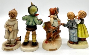 lot 173 image: M.I. HUMMELS in need of TLC, Doctor, Coquettes, Boy Playing Accordion, Happy Days