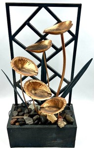lot 210 image: WANDERLING LEAVES Indoor Table Top Water Fountain by SUNNYDAZE DECOR