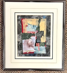 lot 223 image: Artist Signed and Numbered Collage of Abstract Framed Artwork by KATHY MOGELSON