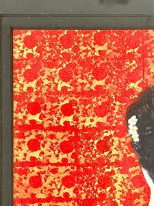 lot 230 image: Artist Signed Back of Woman in Dark Kimono Framed Artwork by KATHY MOGELSON