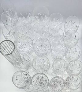 lot 251 image: A BACCARAT CRYSTAL Vase and ATLANTIS CRYSTAL Wine and Champagne Glasses