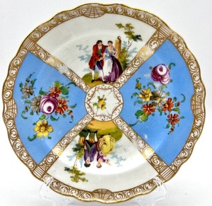 lot 254 image: 3 Vintage DRESDEN Porcelain China Plates