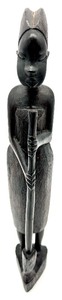 lot 297 image: 5 Vintage Wooden Hand-Carved BESMO PRODUCT Kenyan Figures