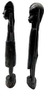 lot 298 image: 2 BESMO Wooden Hand Carved Figurines
