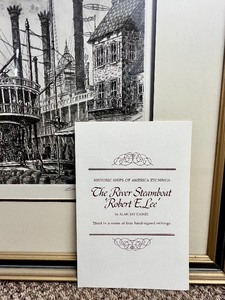 lot 220 image: THE RIVER STEAMBOAT ROBERT E. LEE By ALAN JAY CAINES  Framed Art, Third in a Series of Four Hand-Signed Etchings
