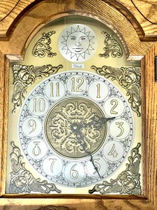 lot 111 image: COLONIAL OF ZELAND Registered Grandfather Clock by RICHARD E. RIEDEMANN CLOCKMAKER with Key and Manual