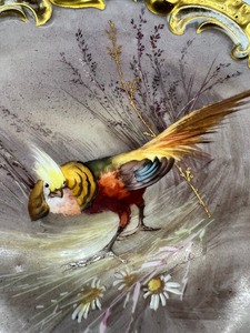 lot 116A image: Antique Visage L S & S LIMOGES FRANCE  Bird Golden Platter