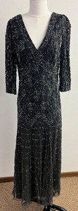 lot 343 image: NEW - PISSARO NIGHTS Beaded, Fitted, Full Length Evening Gown - Size 8