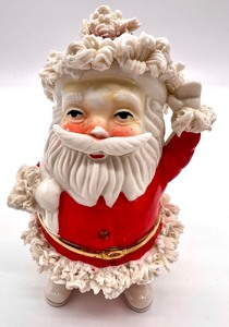 lot 5 image: 2 Vintage Japan NAPCO CERAMIC Numbered Spaghetti Santa Planters