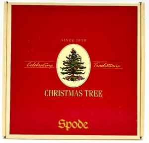 lot 32 image: Vintage SPODE ENGLAND Christmas Tree 10 Square Dish with Box