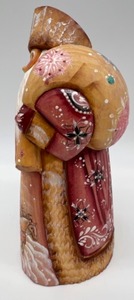 lot 78 image: Vintage Russian Carved Wood & Ornately Painted SANTA CLAUS