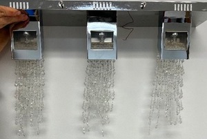 lot 352 image: Vanity Crystal Waterfall Light Fixture