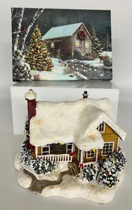lot 87 image: THOMAS KINCAIDE Christmas House and LED Christmas Scene