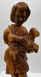 lot 367 image: Vintage NETHERLANDS Carved Olive Wood Figurine