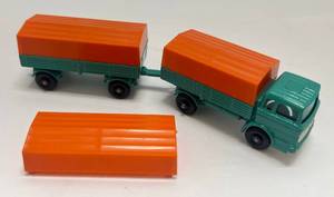 lot 18 image: Vintage MATCHBOX Lesneys No. 1 & 2 Mercedes Truck & Mercedes Trailer (LIKE NEW CONDITION)