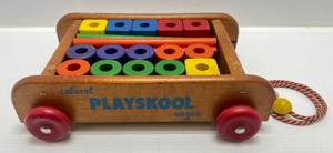 lot 27 image: 1960s Playskool Wood Wagon