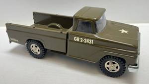 lot 57 image: RARE 1960s Tonka Army Truck GR 2-2431 Military Steel Toy Truck