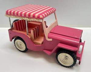 lot 80 image: 1960s EXCELLENT Condition TONKA Toy Survey Pink Metal Jeep (Very Clean)