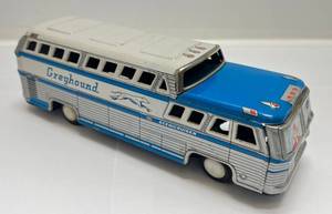 lot 81 image: 1950s Plaything Brand Made In Japan Friction Drive Greyhound Scenic Cruiser Express (VERY CLEAN)