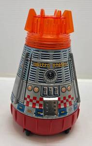lot 102 image: Vintage 1960s Horikawa Japan Battery Operated Bump-N-Go Tin Litho Space Capsule With Pilot (Works) VERY CLEAN