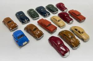 lot 110 image: Vintage 1960s -70s Wiking  Plastic Cars (GREAT FOR HO TRAIN SETS)