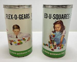 lot 131 image: Vintage Child Guidance Toys FLEX-O-GEARS & ED-U-SQUARES